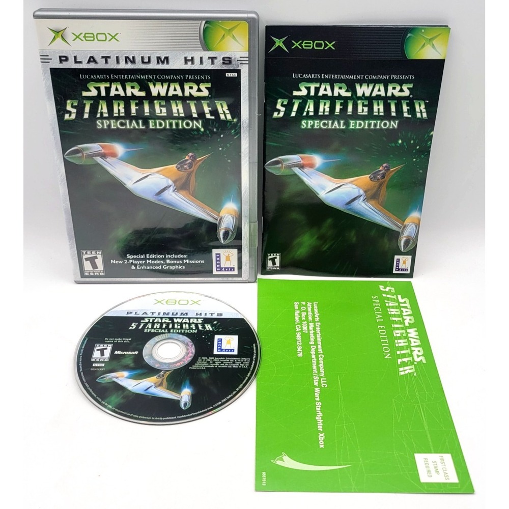 Star Wars Starfighter Special Edition Xbox Platinum Hits CIB COMPLETE IN BOX